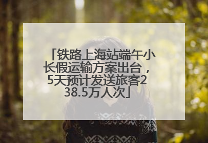 铁路上海站端午小长假运输方案出台，5天预计发送旅客238.5万人次