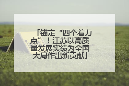 锚定“四个着力点”！江苏以高质量发展实绩为全国大局作出新贡献