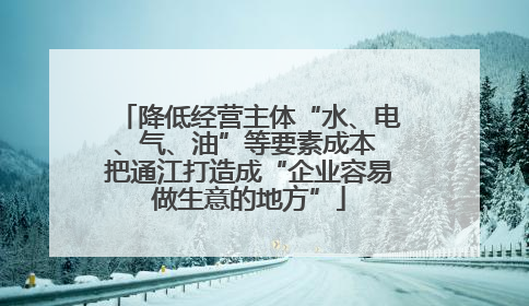 降低经营主体“水、电、气、油”等要素成本 把通江打造成“企业容易做生意的地方”