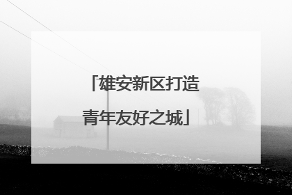 雄安新区打造青年友好之城