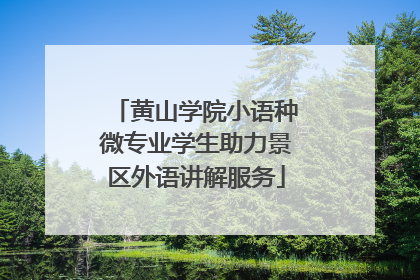 黄山学院小语种微专业学生助力景区外语讲解服务