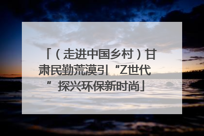 （走进中国乡村）甘肃民勤荒漠引“Z世代”探兴环保新时尚