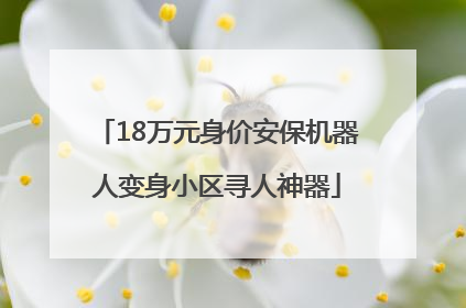 18万元身价安保机器人变身小区寻人神器