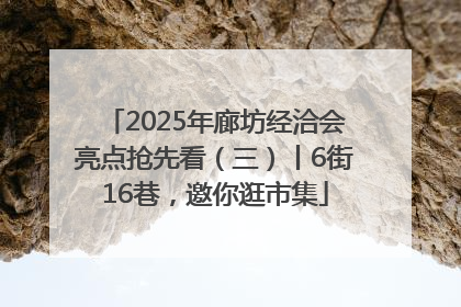 2025年廊坊经洽会亮点抢先看（三）丨6街16巷，邀你逛市集