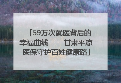 59万次就医背后的幸福曲线——甘肃平凉医保守护百姓健康路
