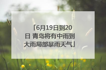 6月19日到20日 青岛将有中雨到大雨局部暴雨天气