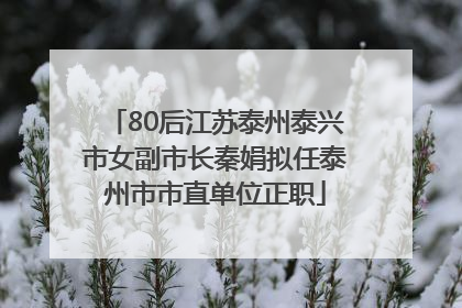 80后江苏泰州泰兴市女副市长秦娟拟任泰州市市直单位正职