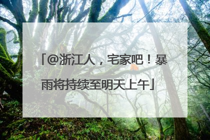 @浙江人，宅家吧！暴雨将持续至明天上午