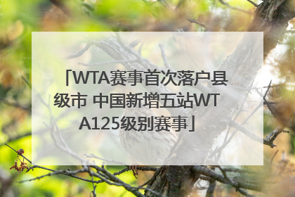 WTA赛事首次落户县级市 中国新增五站WTA125级别赛事